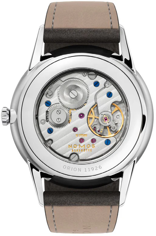 Nomos Glashutte Orion 33 Gold Sapphire Glass Watch - Image 2