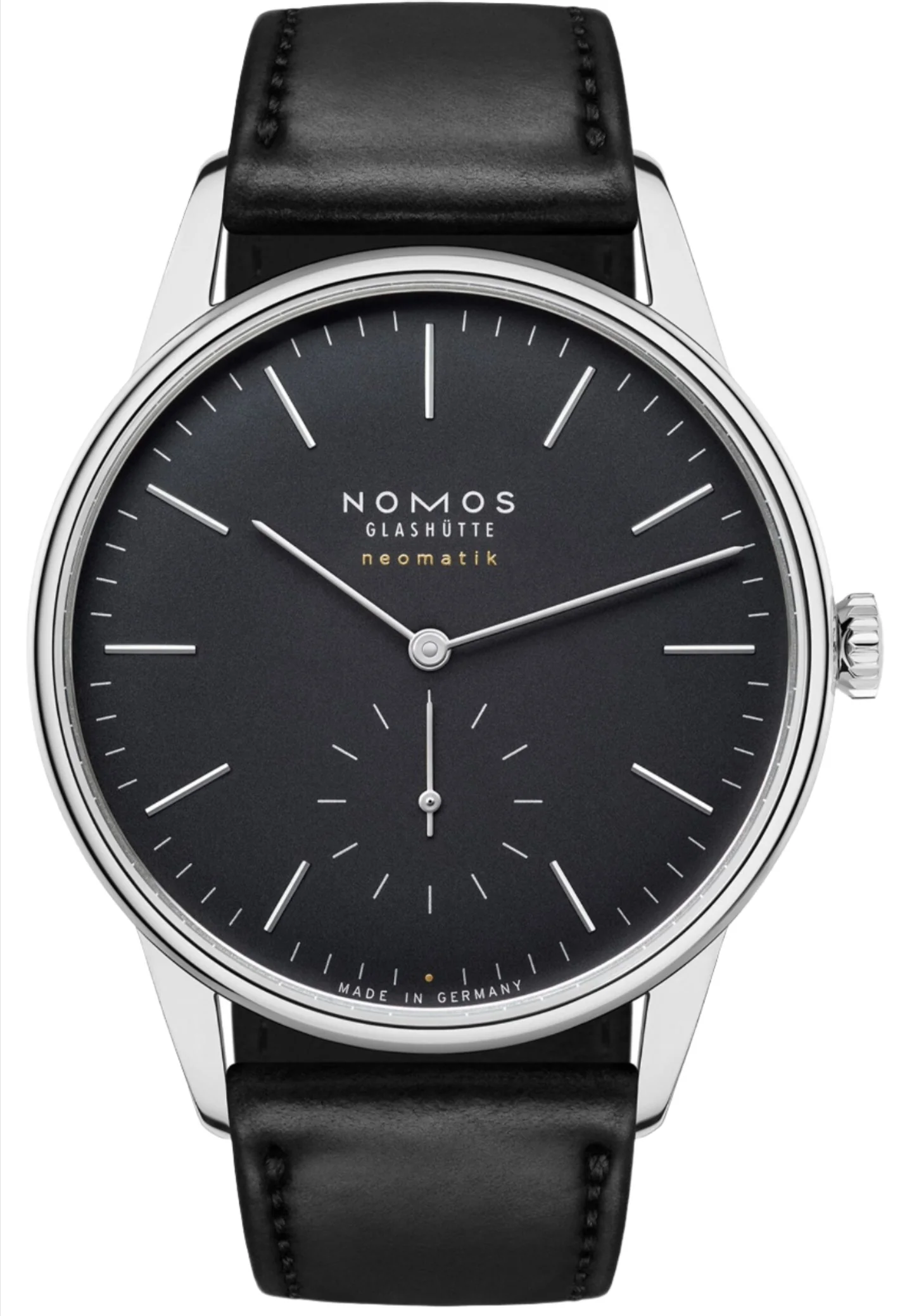 Nomos Glashutte Orion Neomatik 39 Black Sapphire Crystal Watch