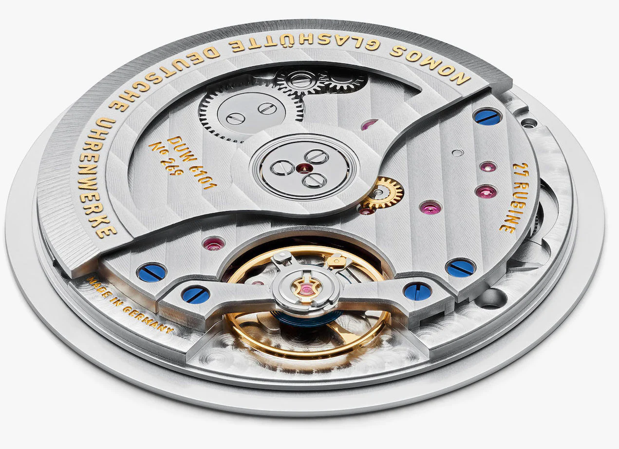 Nomos Glashutte Orion Neomatik 41 Date Olive Gold Sapphire Crystal - Image 10