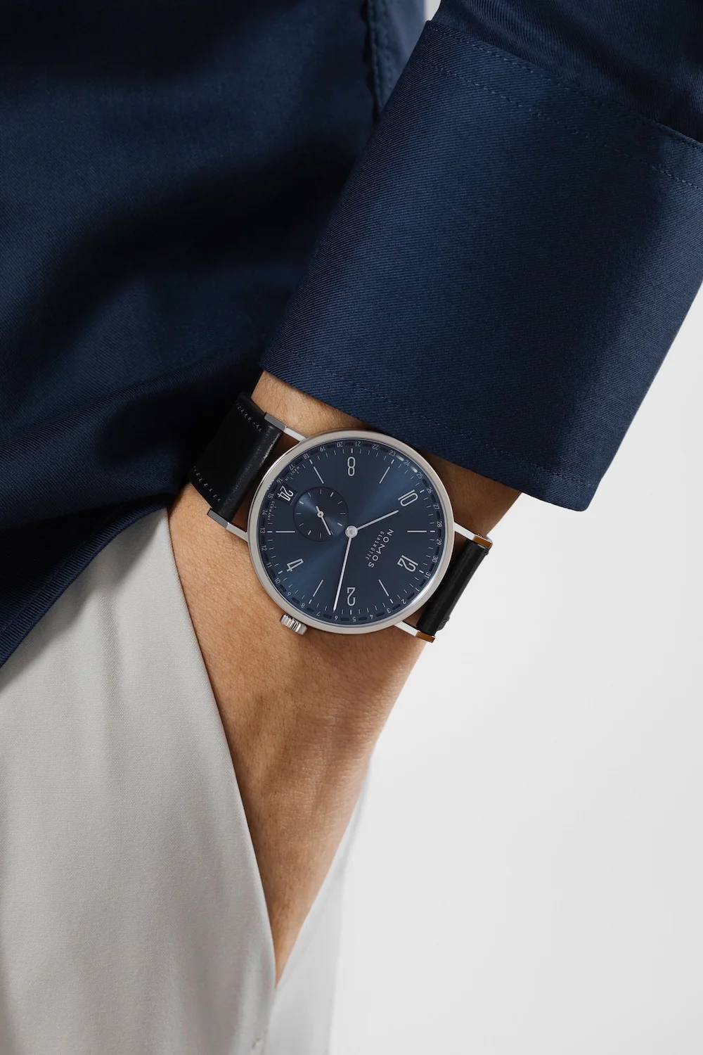 Nomos Glashutte Tangente 2Date Blue Steel Back Watch - Image 3