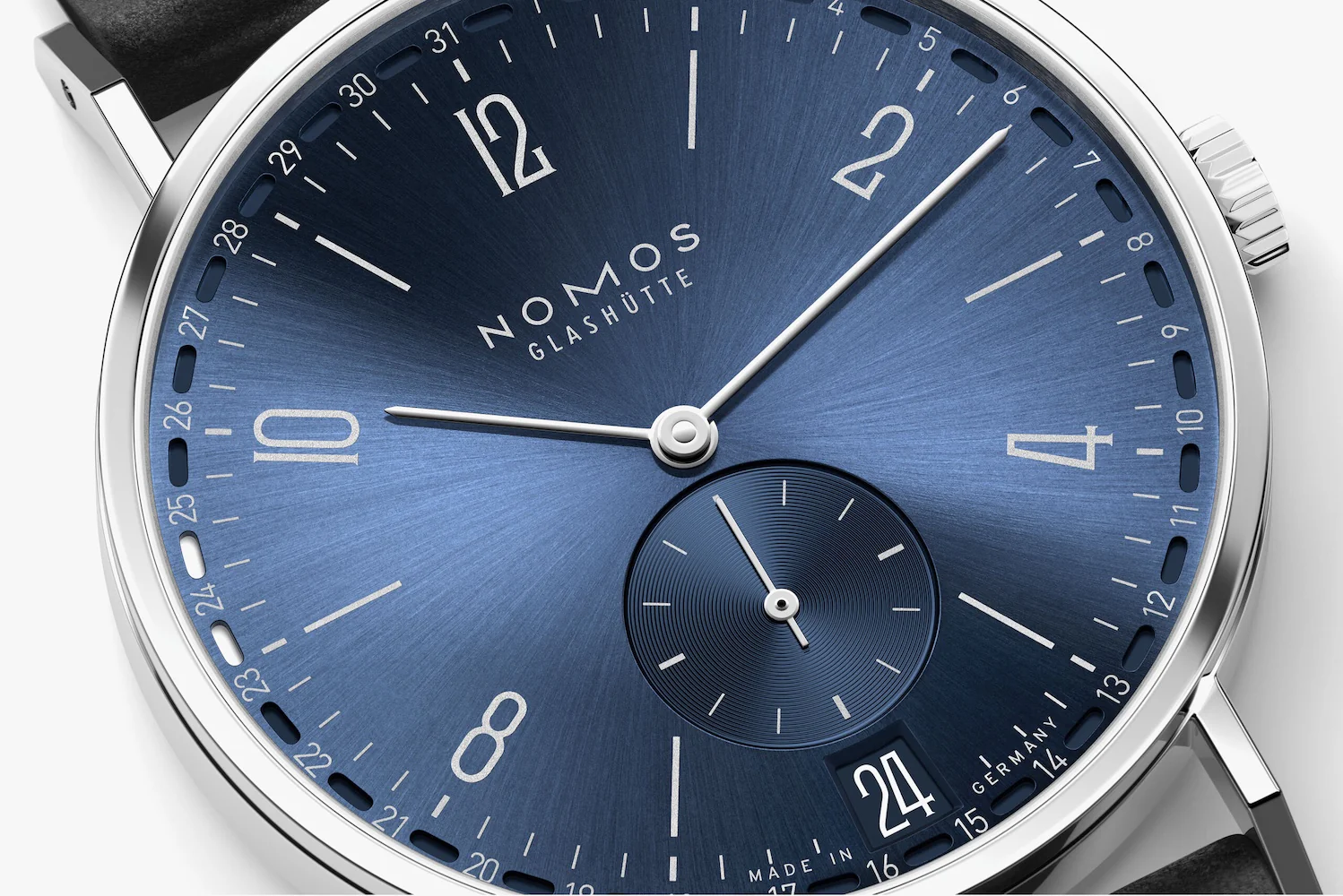 Nomos Glashutte Tangente 2Date Blue Steel Back Watch - Image 4