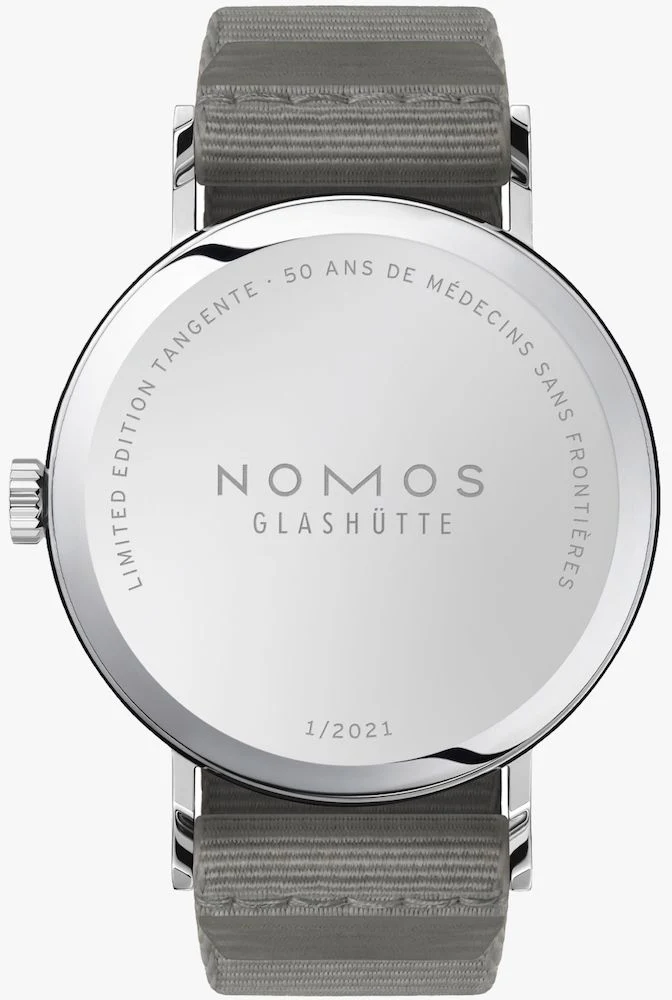 Nomos Glashutte Tangente 38 Doctors Without Borders 50 Year Anniversary Edition Steel Back Watch - Image 2