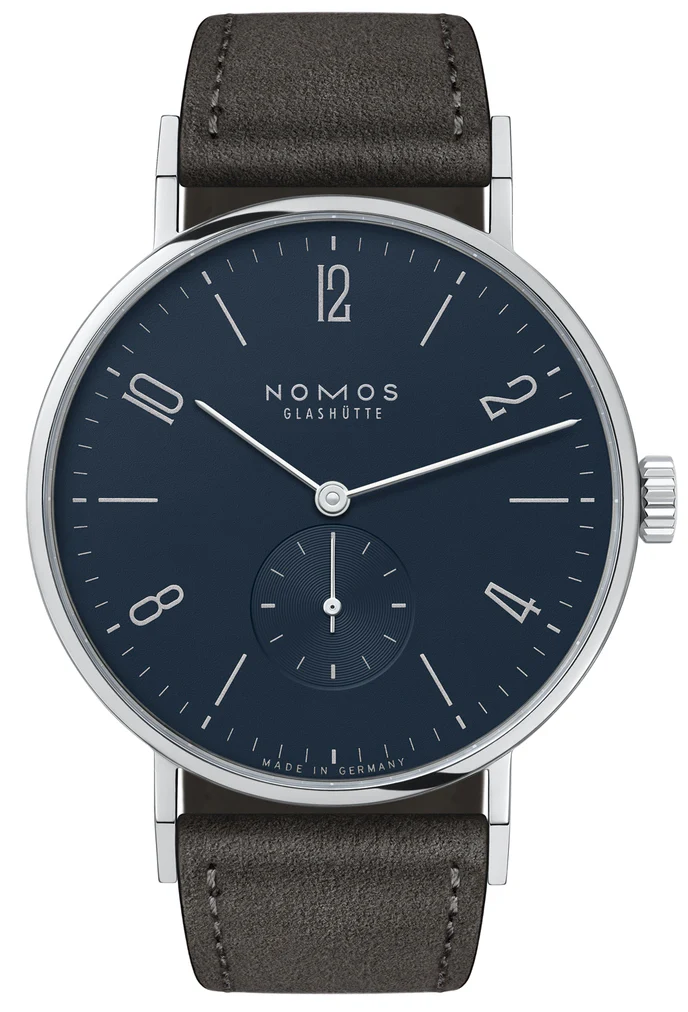 Nomos Glashutte Tangente 38 Midnight Blue Steel Back Watch
