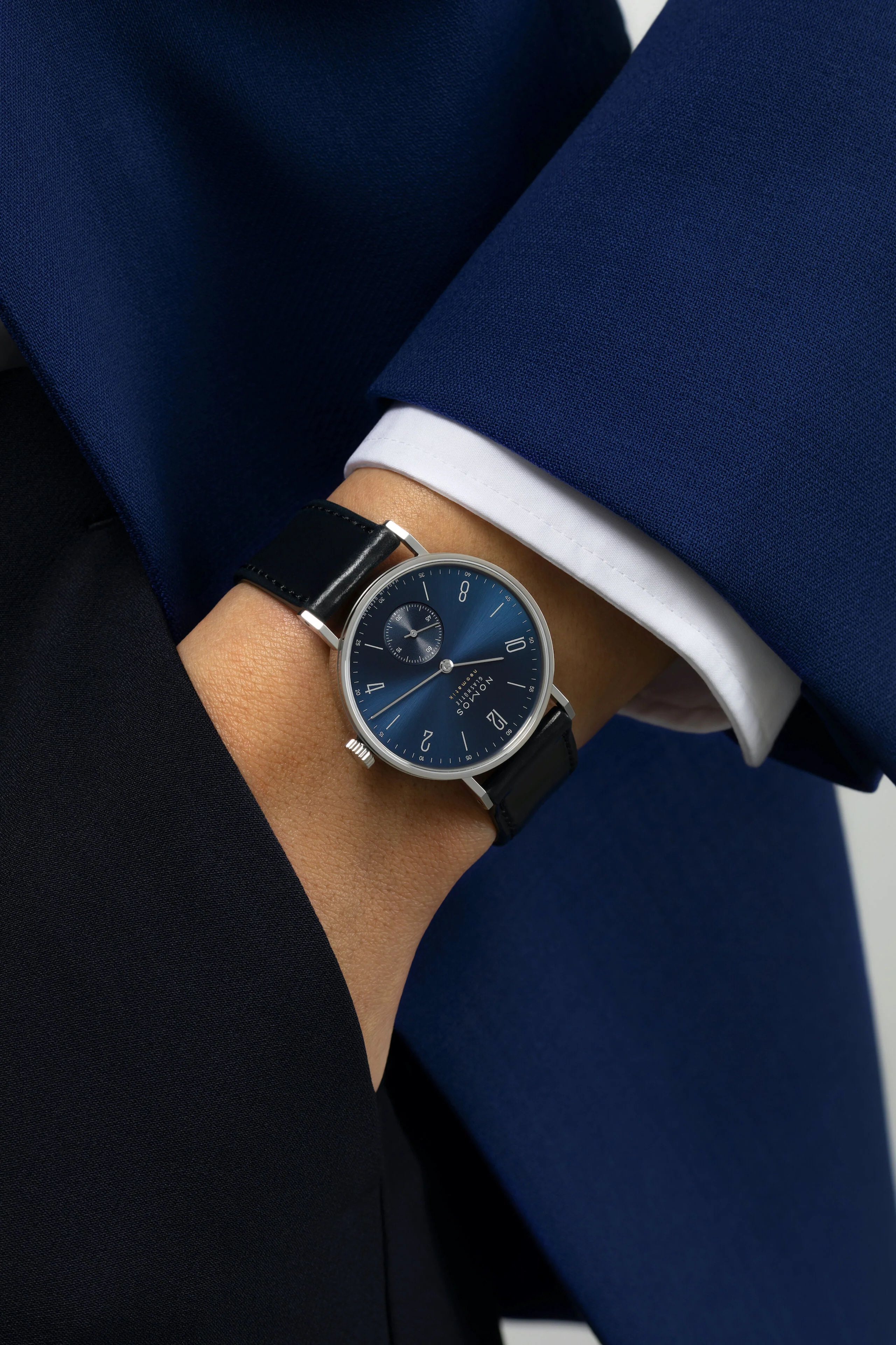 Nomos Glashutte Tangente Neomatik 39 Blue Gold Steel Back Watch - Image 7