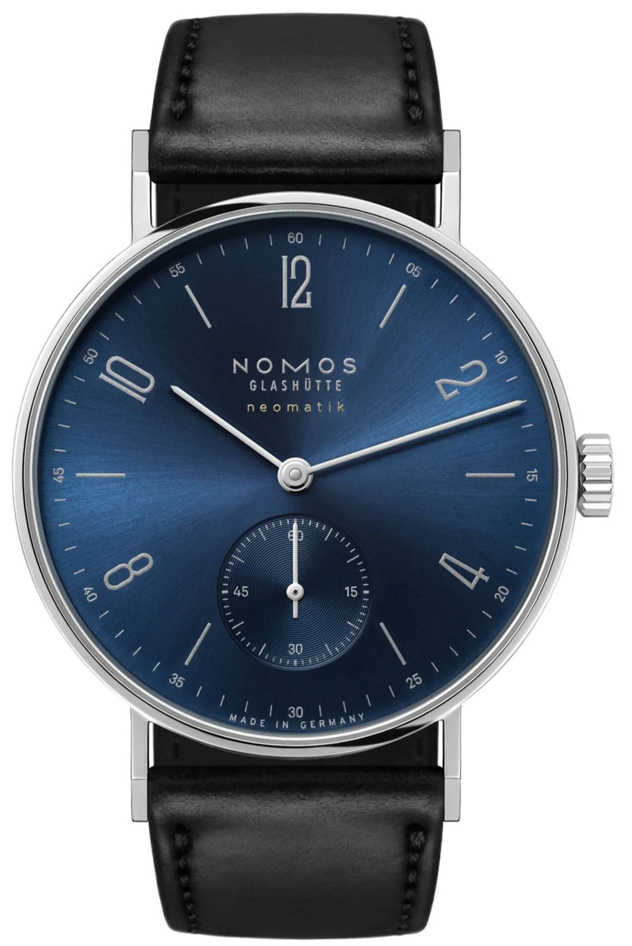 Nomos Glashutte Tangente Neomatik 39 Blue Gold Sapphire Crystal Watch