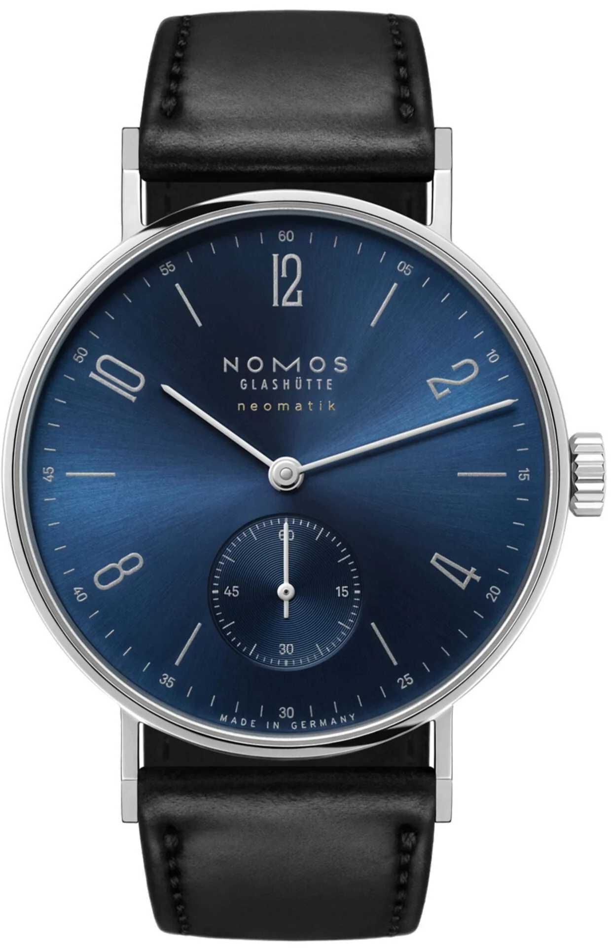Nomos Glashutte Tangente Neomatik Blue Gold Steel Back Watch