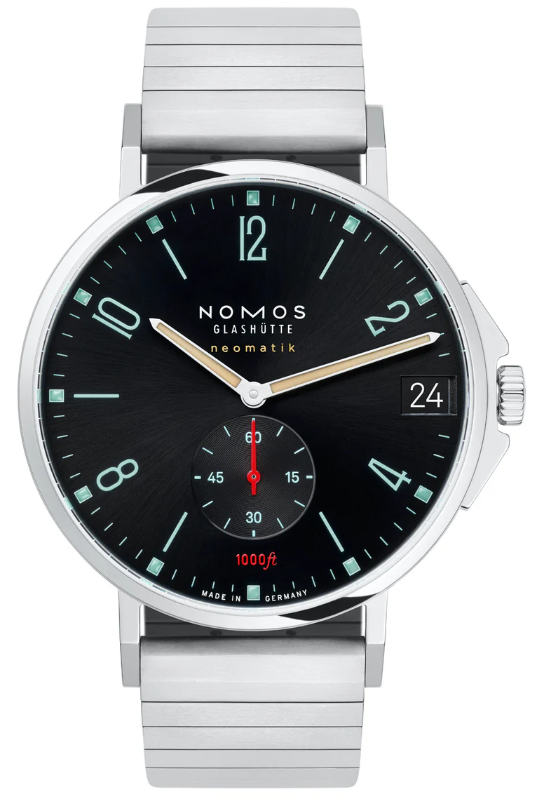 Nomos Glashutte Tangente Sport Neomatik 42 Date Marine Black Sapphire Crystal Watch