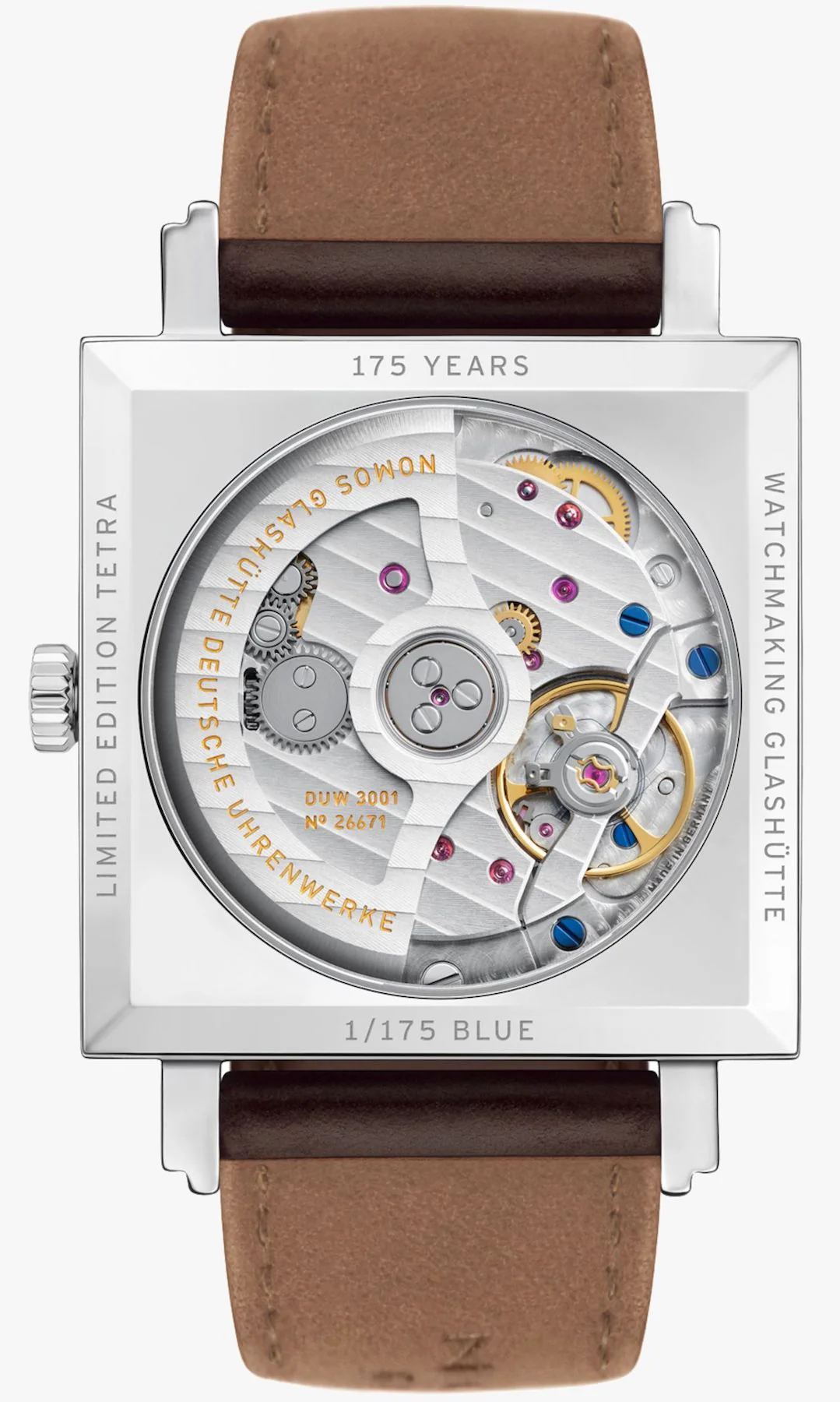 Nomos Glashutte Watch Tetra Blue Neomatik 175 Years of Watchmaking Limited Edition - Image 3