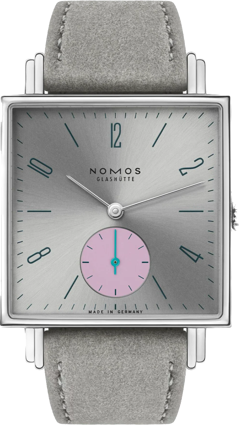 Nomos Glashutte Tetra Silvercut Steel Back Watch
