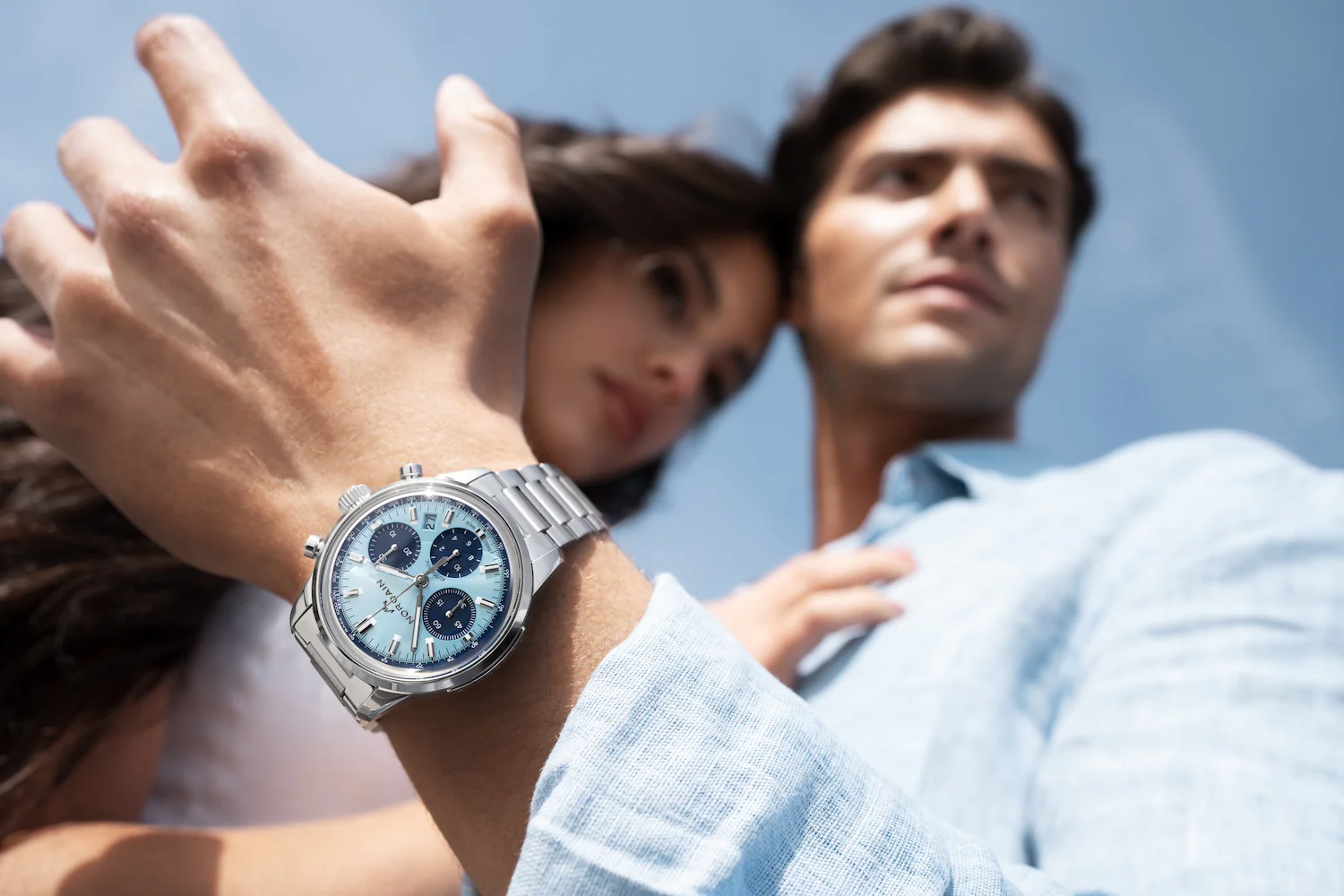 Norqain Freedom 60 Chrono 40mm Sky Blue Bracelet Watch - Image 3