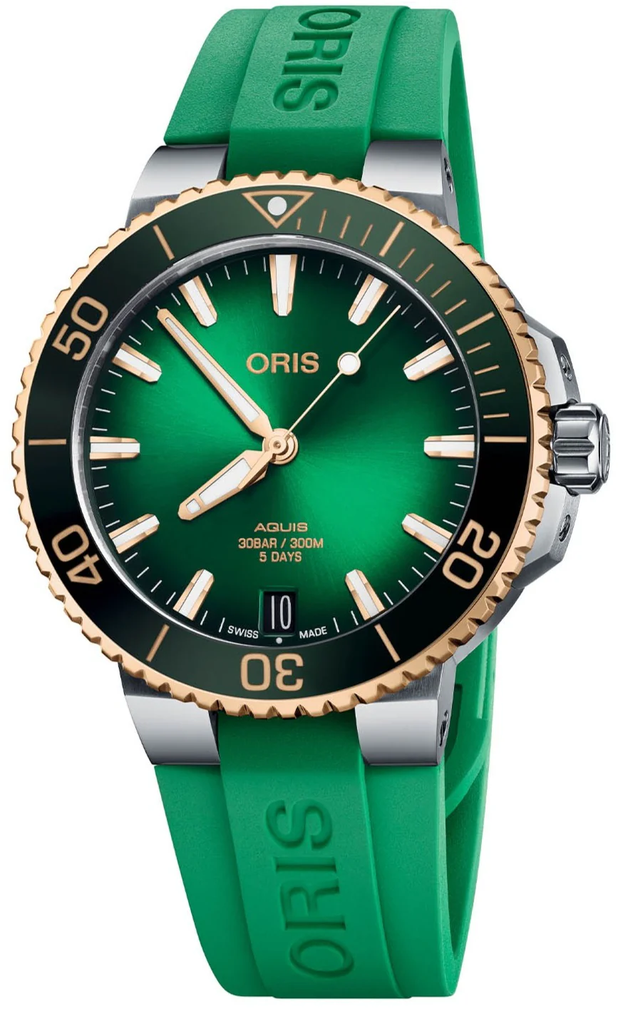 Oris Aquis Date Calibre 400 Bi-Colour Green Rubber