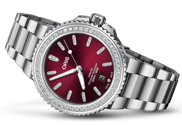 Oris Aquis Date Diamond Red Bracelet - Image 2