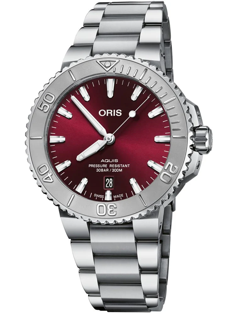 Oris Aquis Date Sunray Cherry Red 43.5 Bracelet