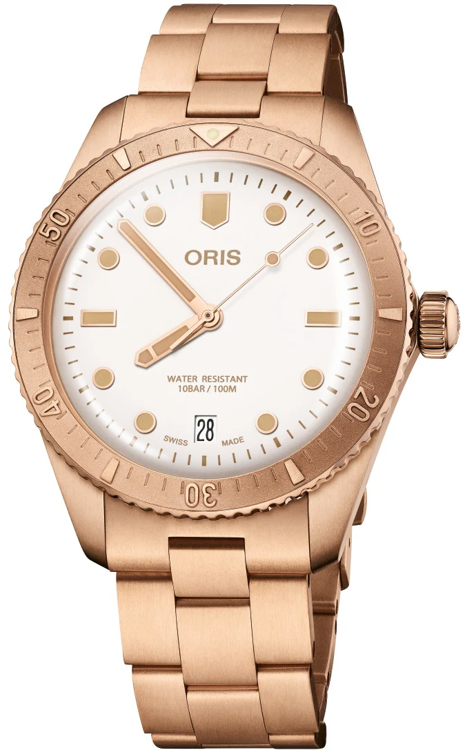 Oris Divers Sixty Five Bronze Cotton Candy White