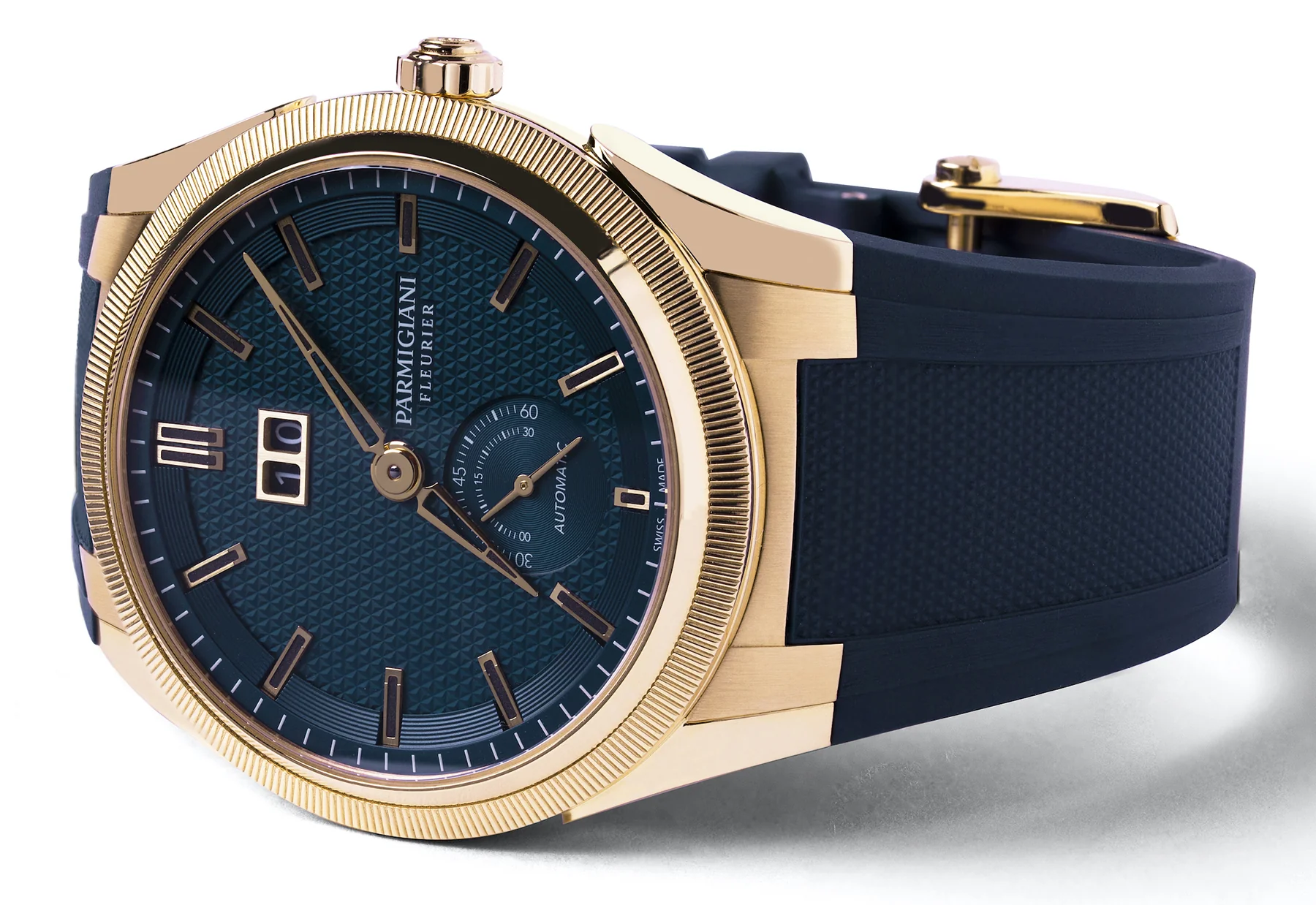 Parmigiani Fleurier Watch Tonda GT Rose Gold Blue Rubber - Image 3
