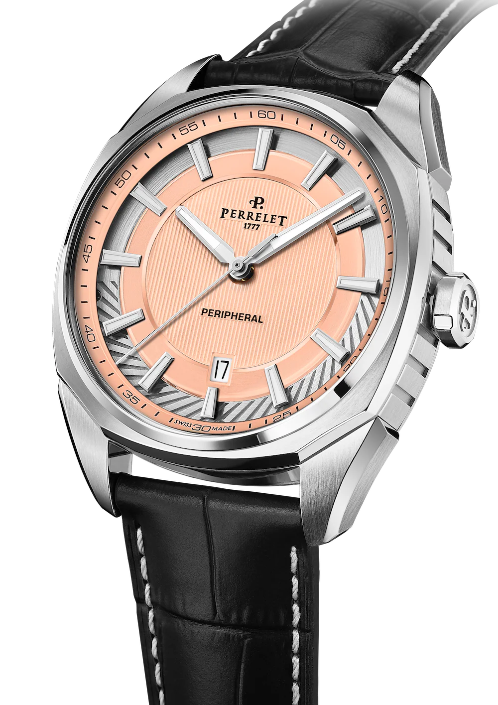 Perrelet LAB Peripheral 3 Hands & Date Salmon Watch - Image 3