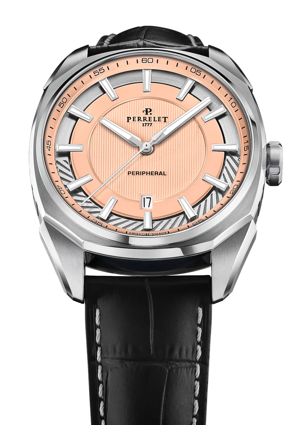 Perrelet LAB Peripheral 3 Hands & Date Salmon Watch - Image 4