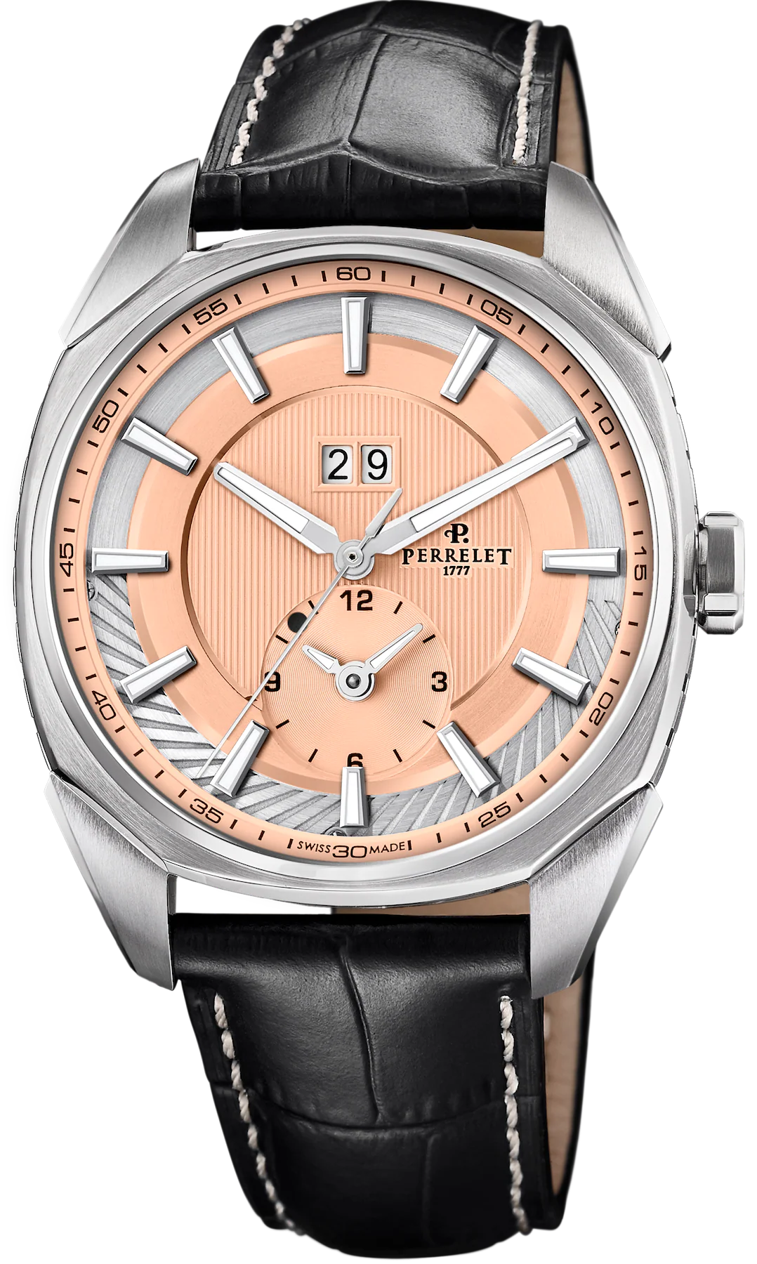 Perrelet LAB Peripheral Big Date Dual Time Salmon Watch