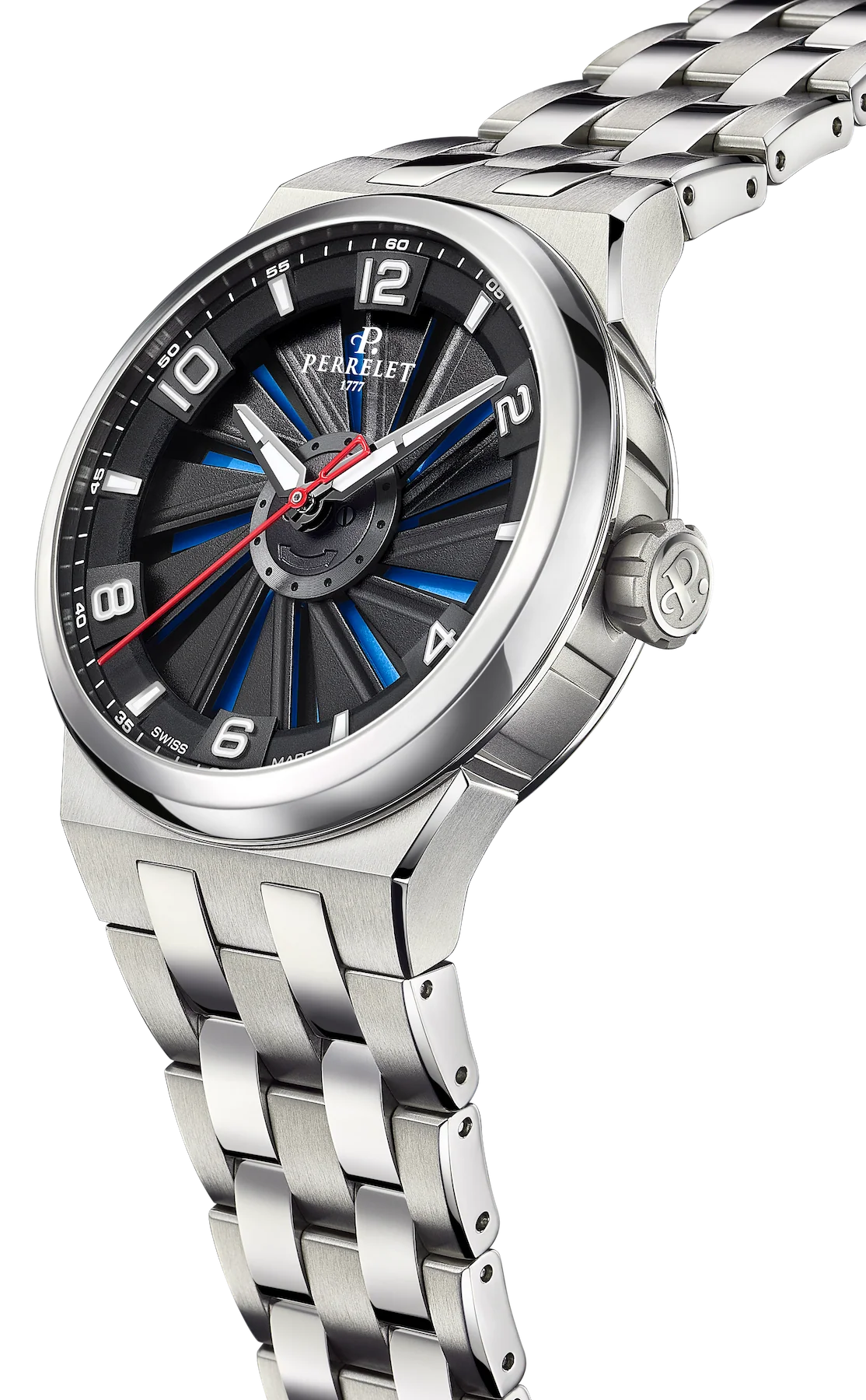 Perrelet Turbine Titanium 41 Blue Bracelet Watch - Image 3