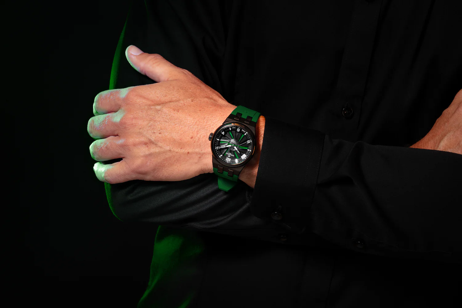 Perrelet Turbine Titanium 41 Green Watch - Image 6