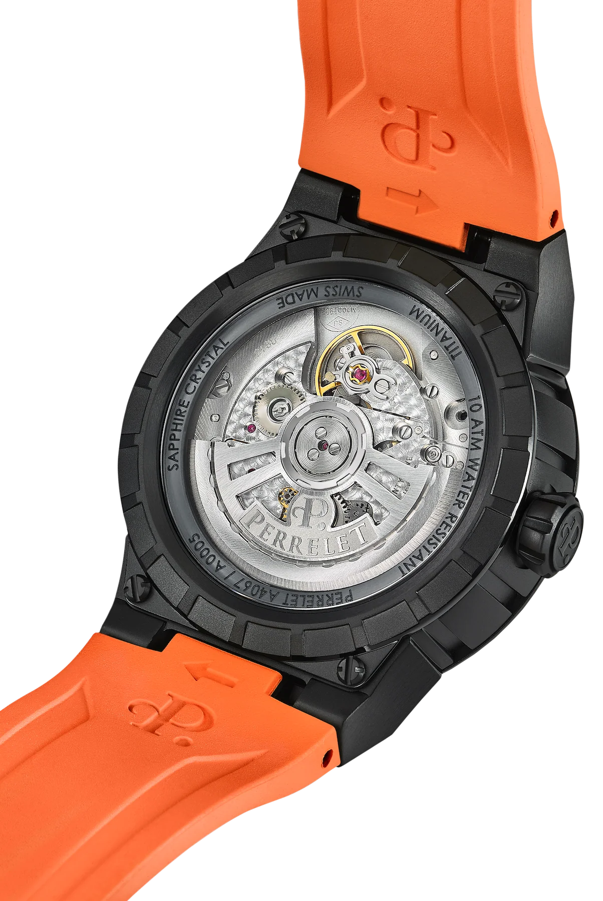 Perrelet Turbine Titanium 41 Orange Watch - Image 2