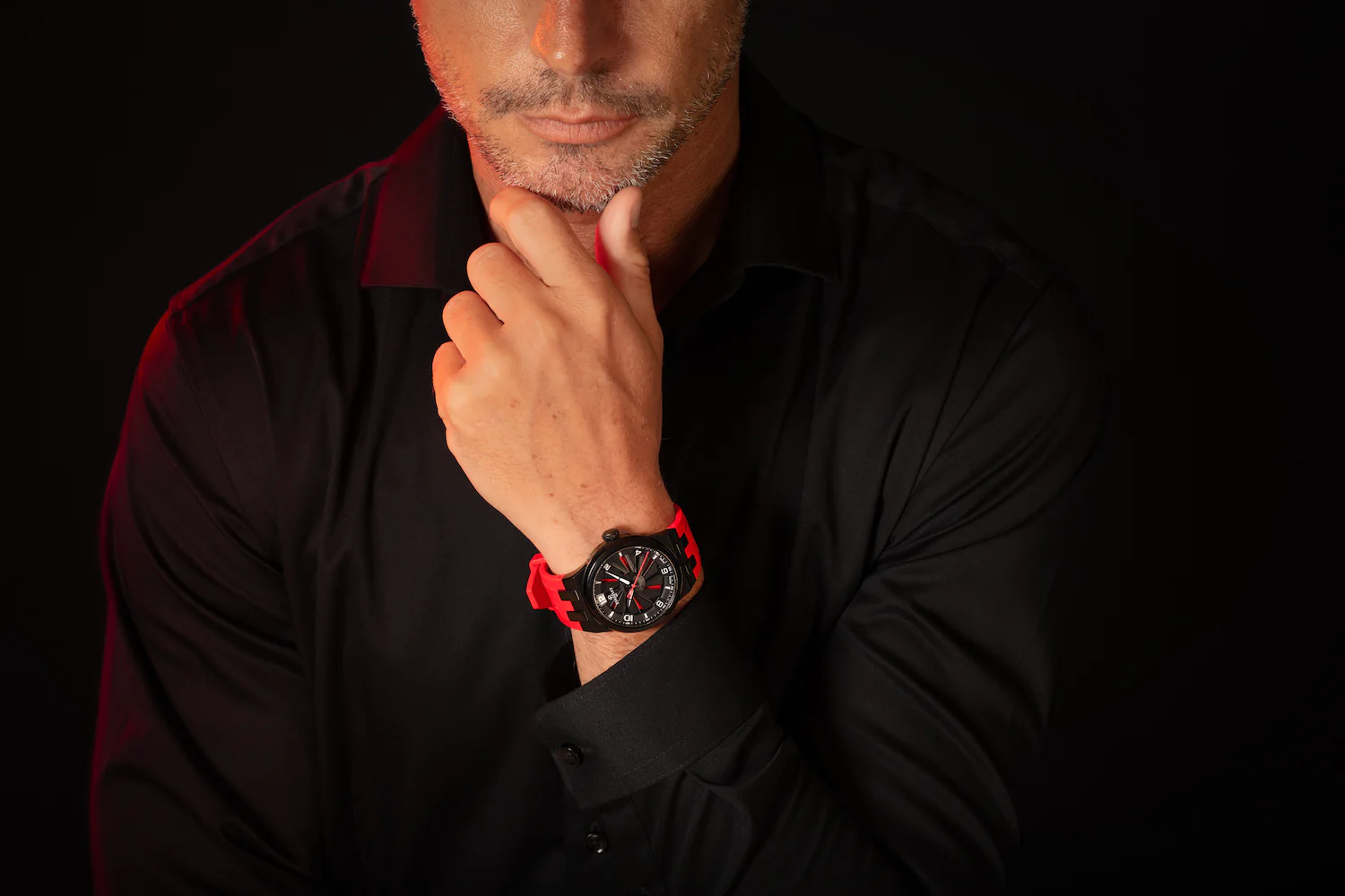 Perrelet Turbine Titanium 41 Red Watch - Image 6