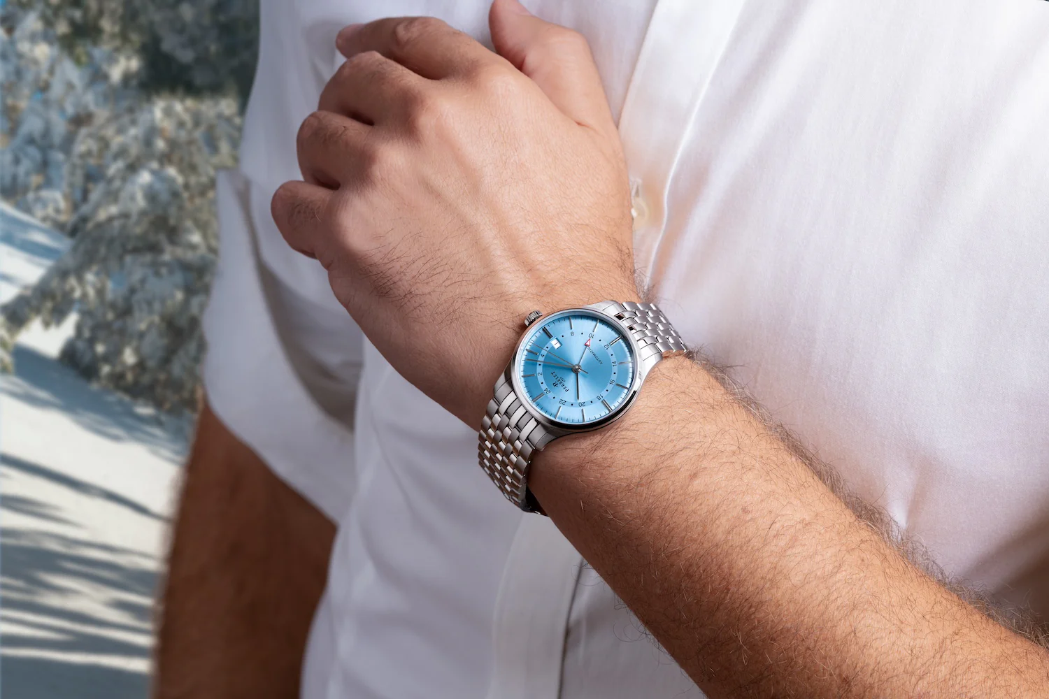Perrelet Weekend GMT Ice Blue Bracelet Watch - Image 6