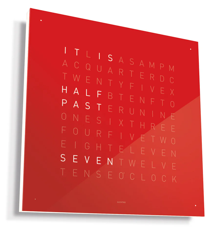 QLOCKTWO Classic Cherry Cake Wall Clock 45cm D - Image 3