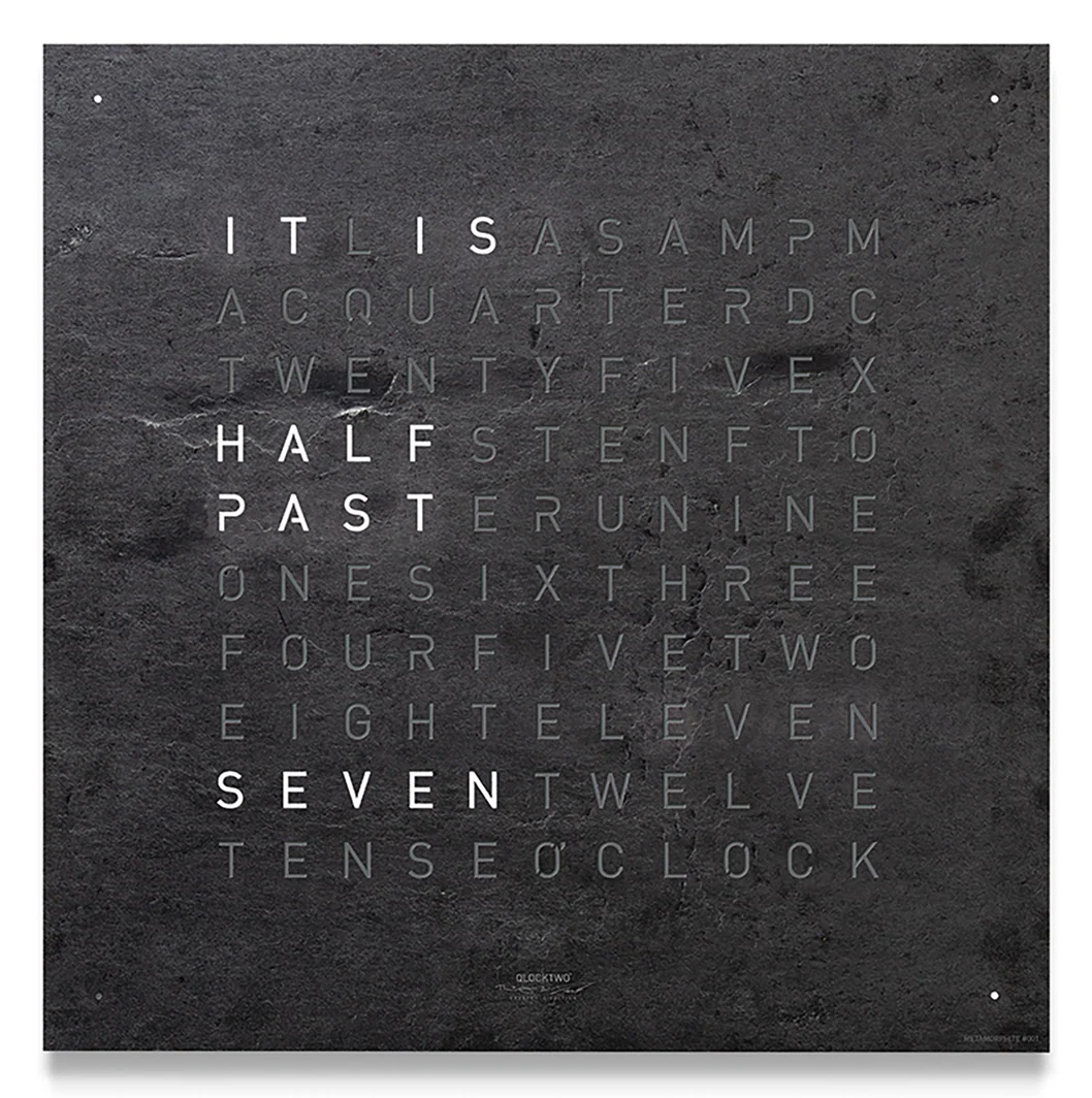 QLOCKTWO Earth 45 Creators Edition Metamorphite Wall Clock Watch