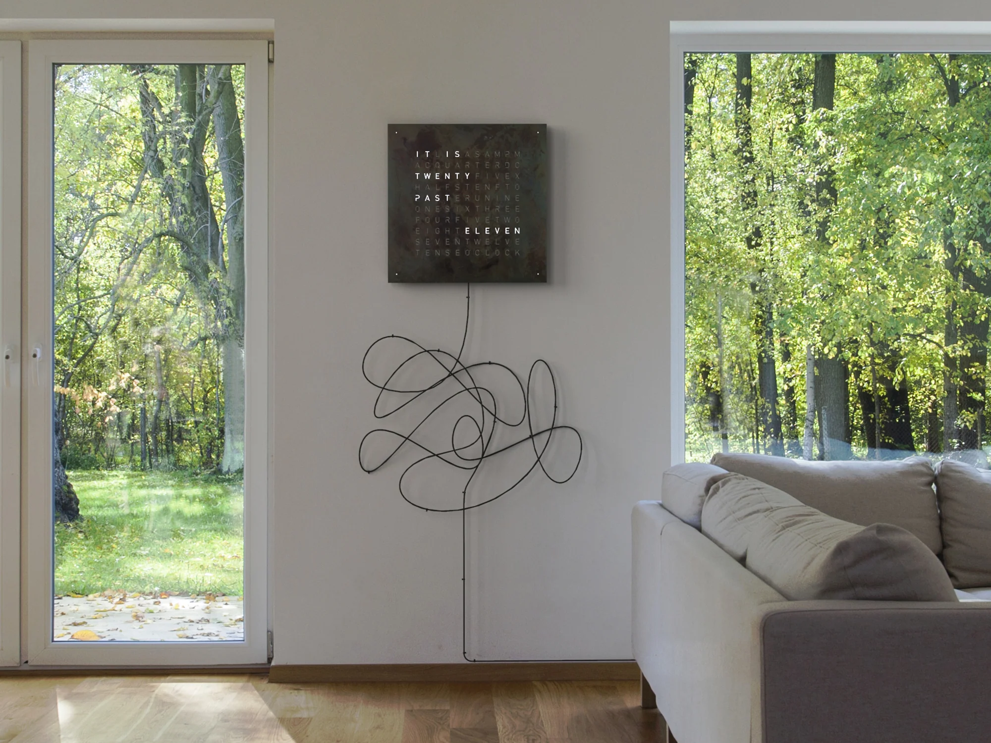 QLOCKTWO Earth 45 Creators Edition Raw Iron Wall Clock - Image 4