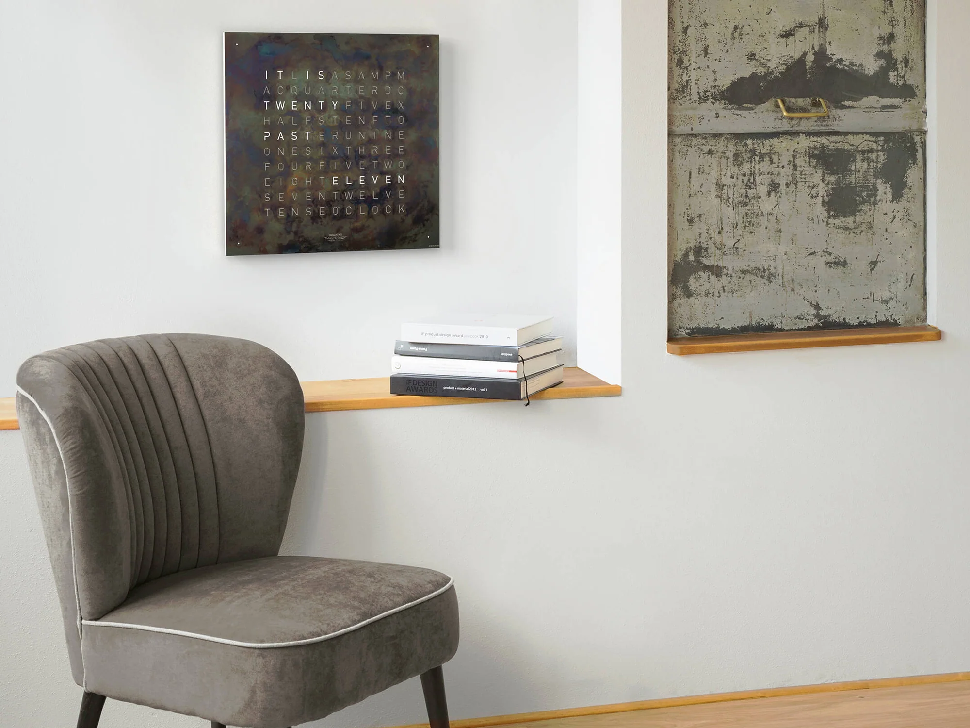 QLOCKTWO Earth 45 Creators Edition Raw Iron Wall Clock - Image 7
