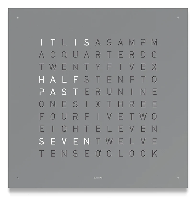 QLOCKTWO Earth 45 Grey Pepper Wall Clock Watch