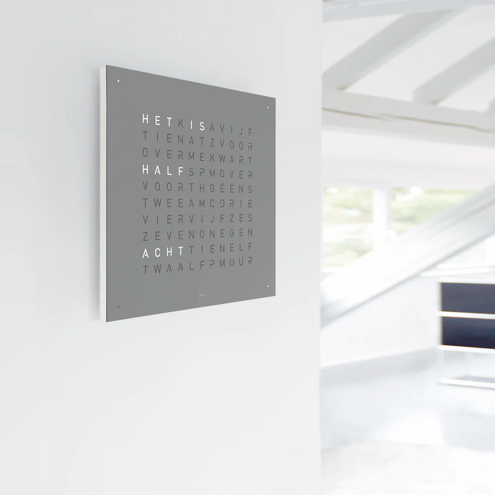 QLOCKTWO Earth 45 Grey Pepper Wall Clock Watch - Image 3