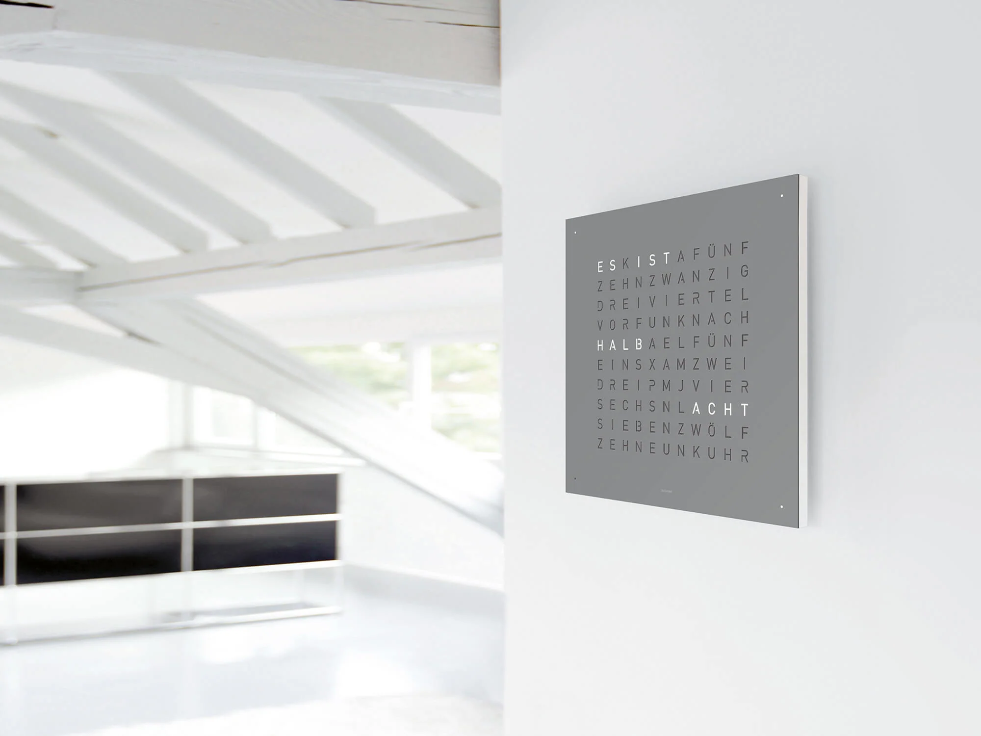 QLOCKTWO Earth 45 Grey Pepper Wall Clock Watch - Image 6