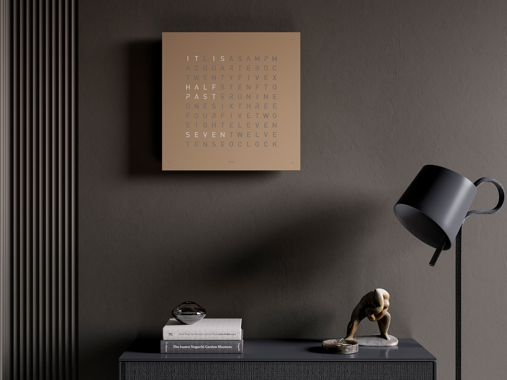 QLOCKTWO Earth 45 Hazelnut Wall Clock Watch - Image 3