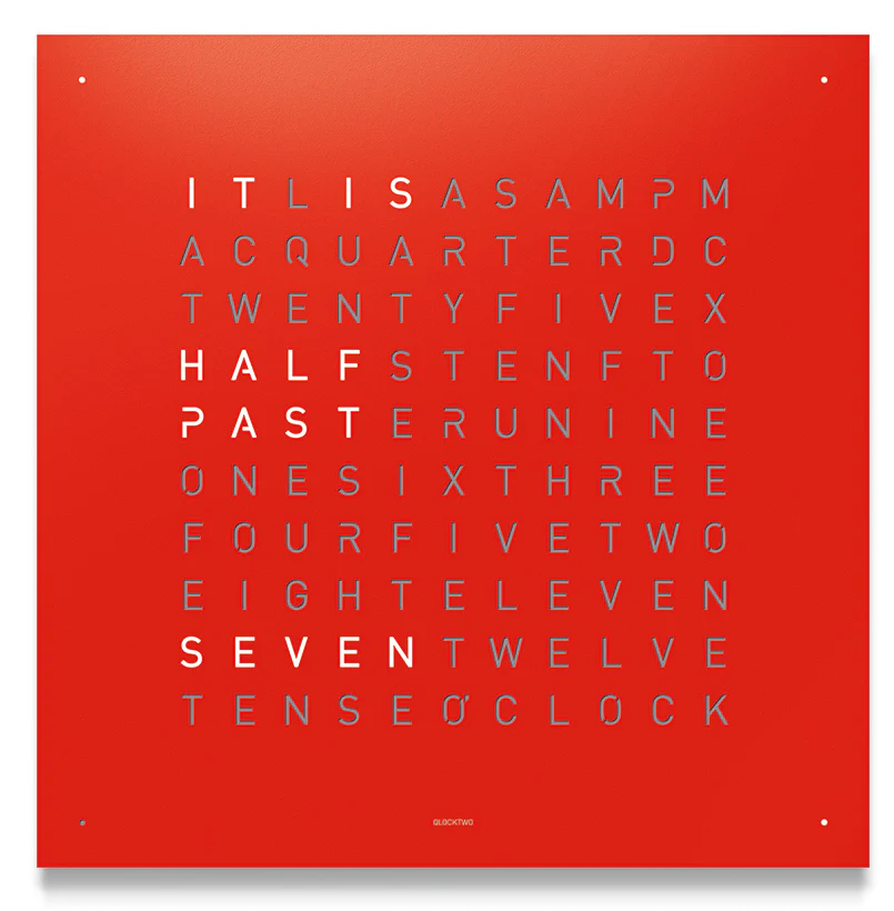 QLOCKTWO Earth 45 Red Pepper Wall Clock Watch