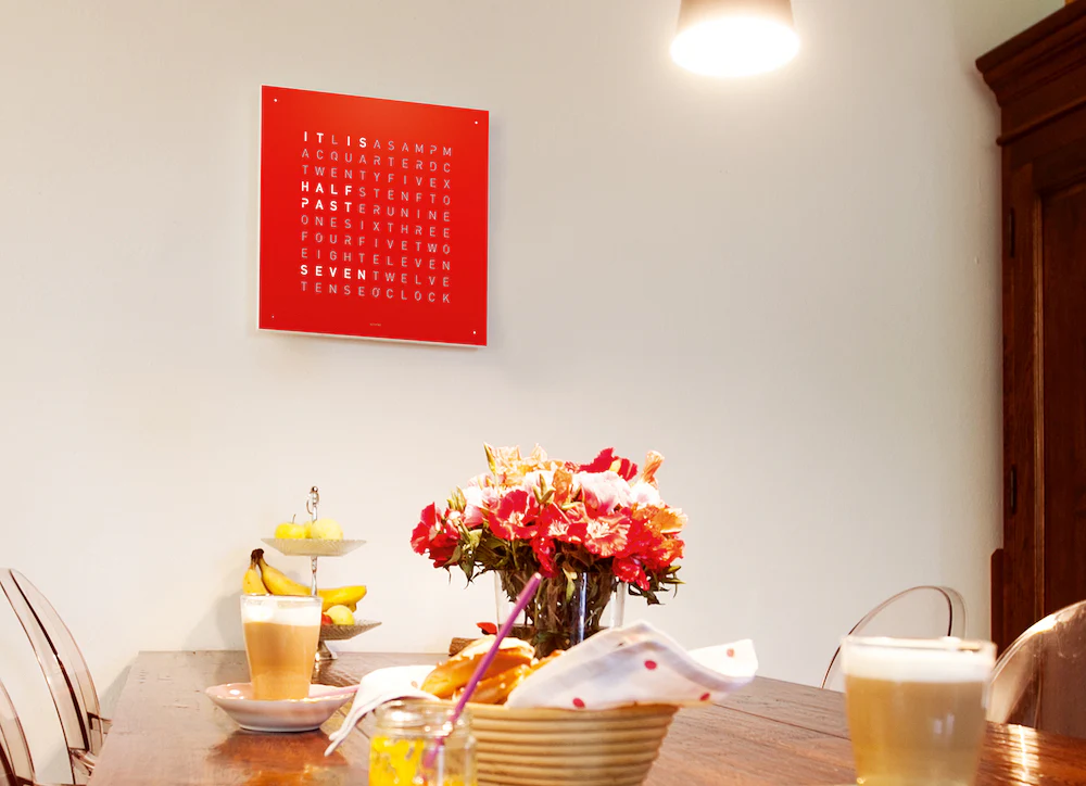 QLOCKTWO Earth 45 Red Pepper Wall Clock Watch - Image 3