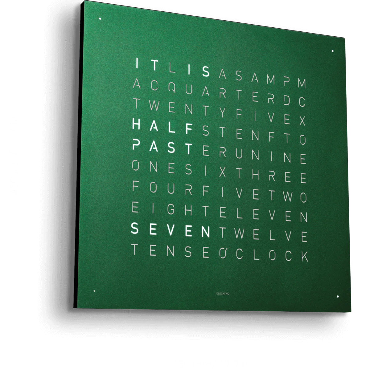 QLOCKTWO Earth 45 Green Velvet Wall Clock Watch - Image 4