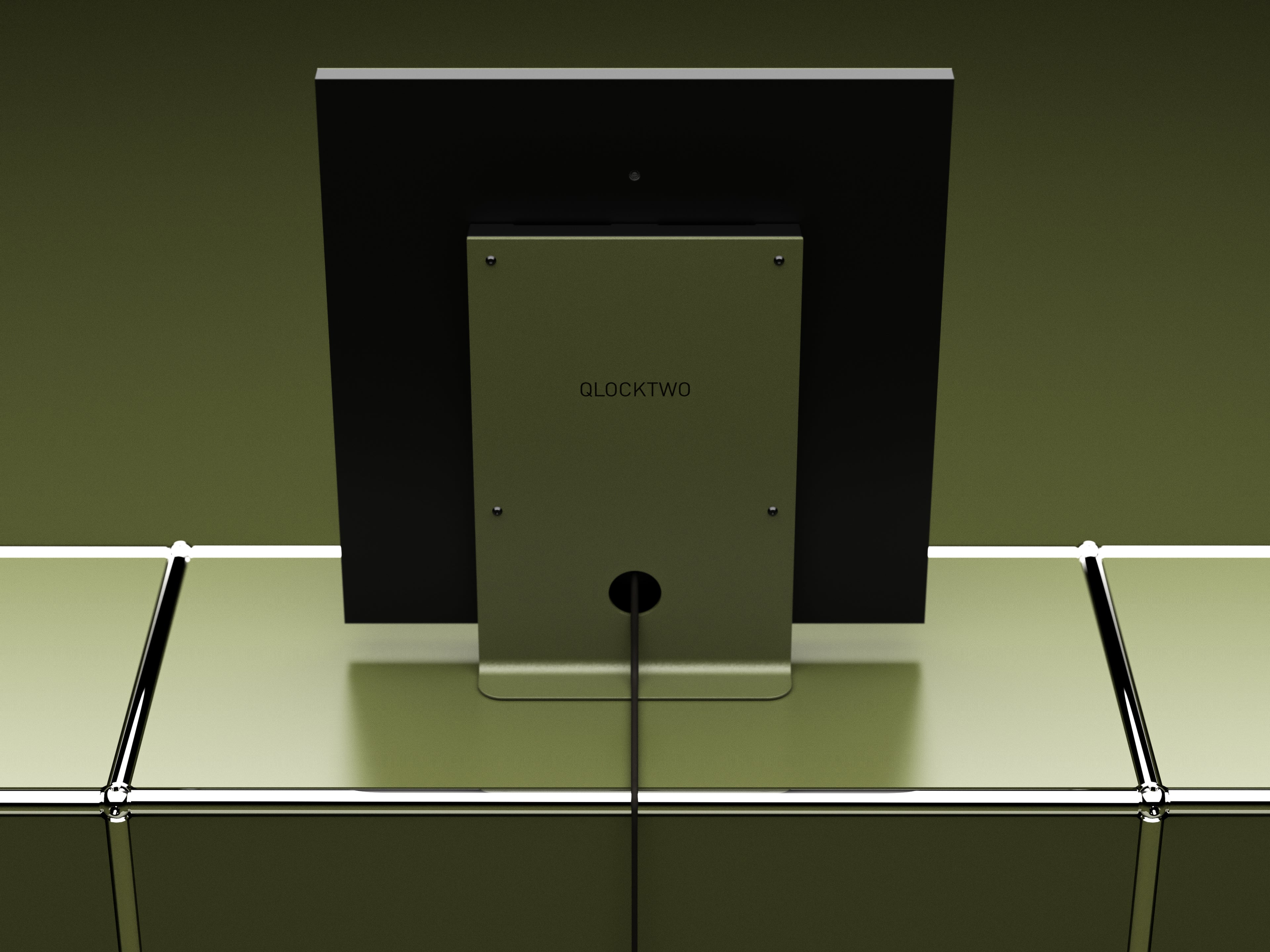 QLOCKTWO Earth 45 Olive Green Wall Clock Set Watch - Image 5