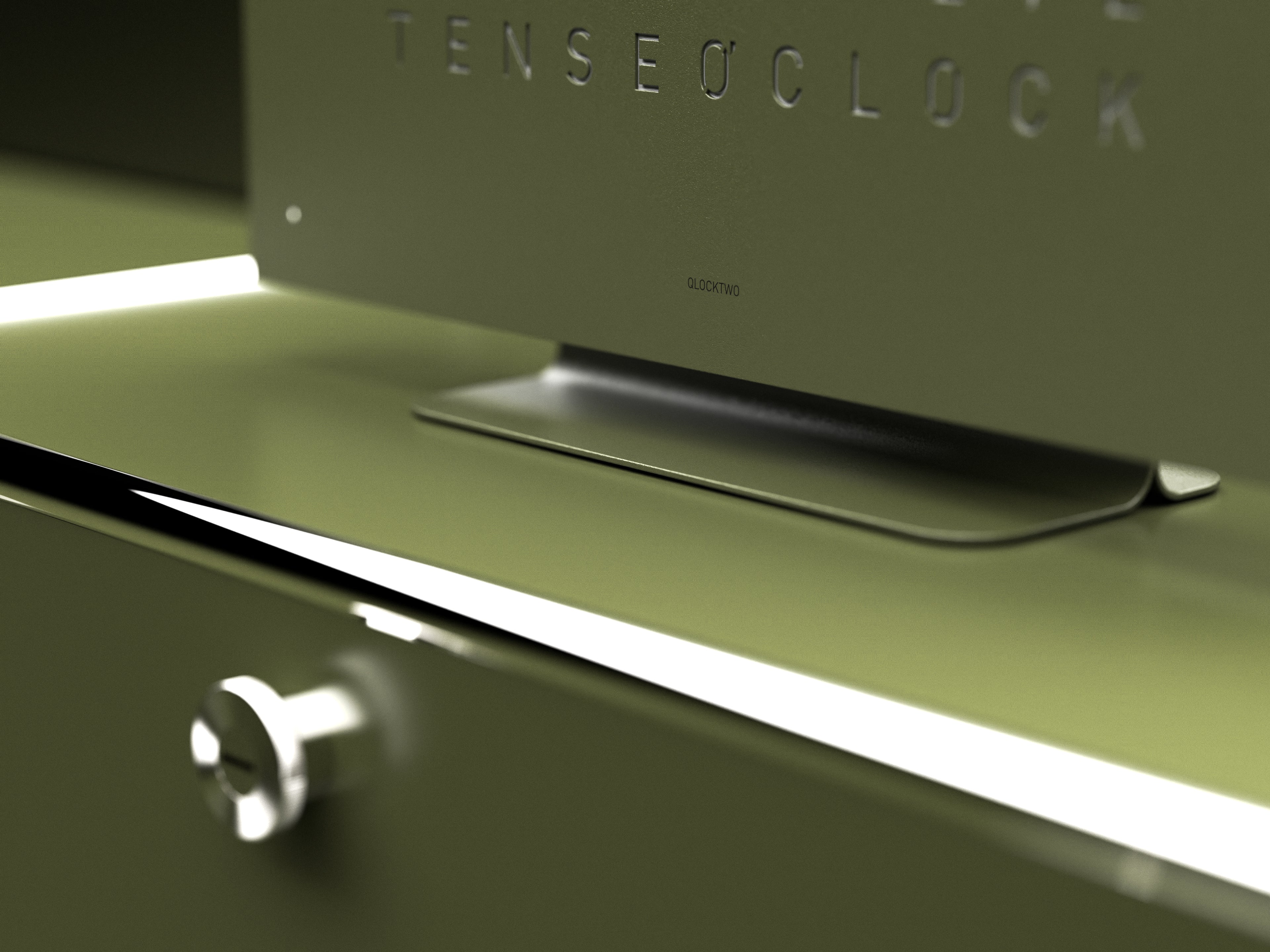 QLOCKTWO Earth 45 Olive Green Wall Clock Set Watch - Image 6