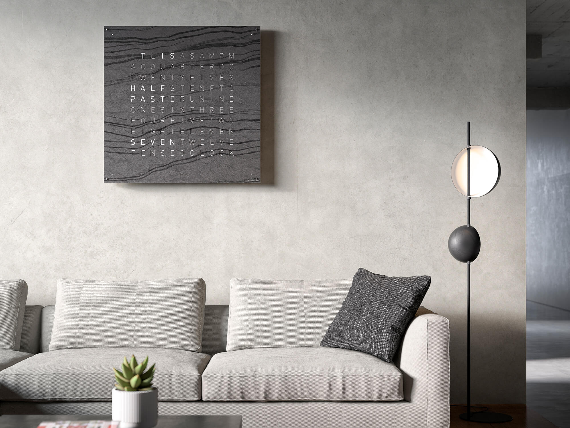 QLOCKTWO Earth 90 Creators Edition Metamorphite Wall Clock Watch - Image 2