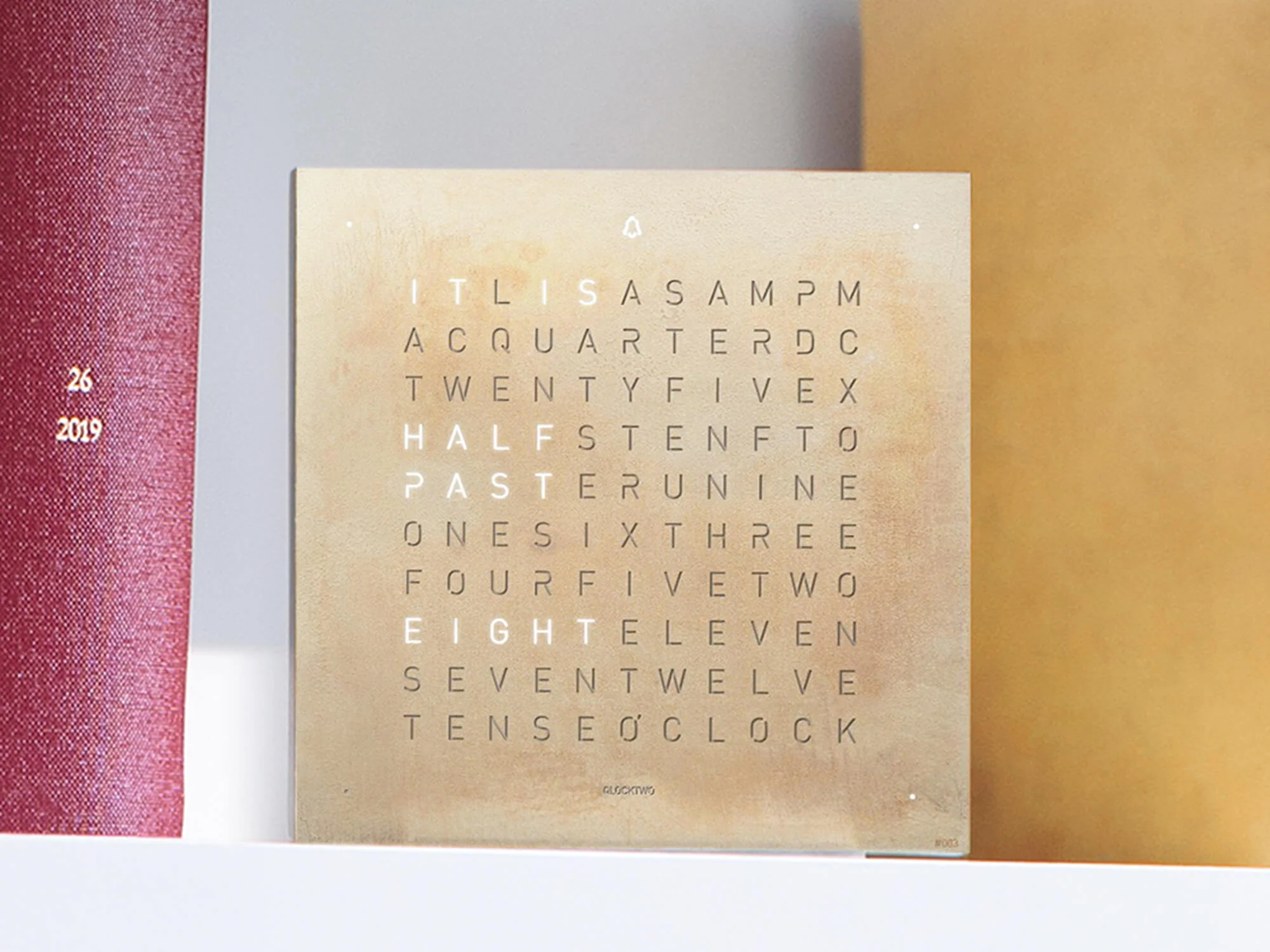 QLOCKTWO Earth 13.5 Creators Edition Silver And Gold Table Clock Watch - Image 5