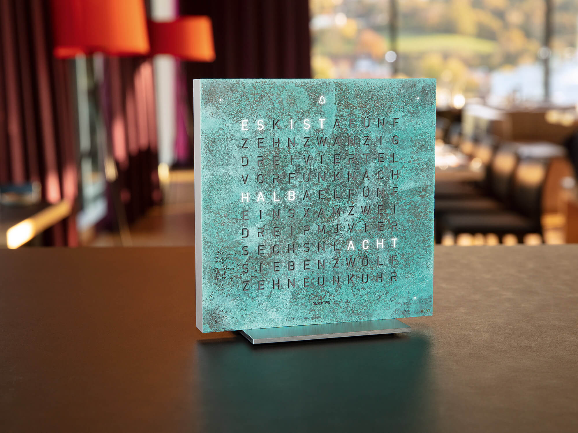 QLOCKTWO Earth 13.5 Creators Edition Vintage Copper Table Clock Watch - Image 4