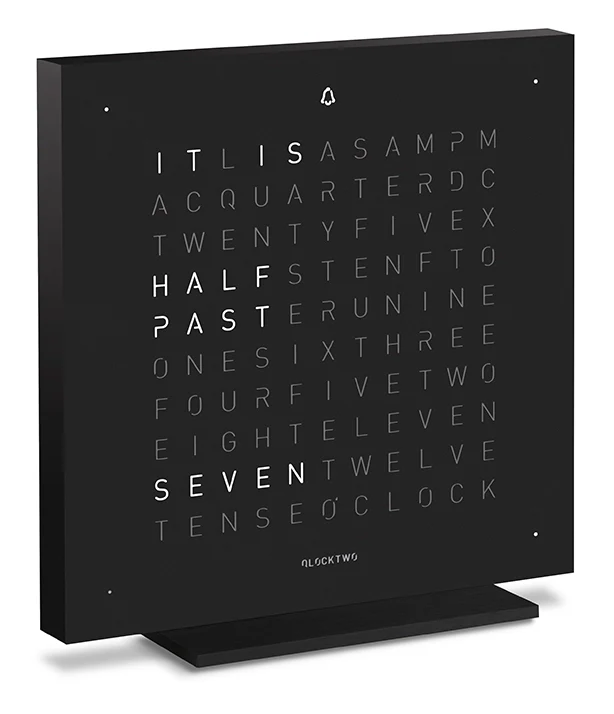 QLOCKTWO Earth 13.5 Deep Black Table Clock Watch - Image 2
