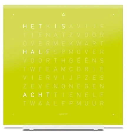 QLOCKTWO Earth 13.5 Pure Lime Juice Table Clock Watch