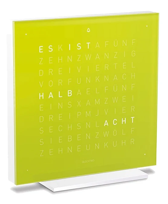 QLOCKTWO Earth 13.5 Pure Lime Juice Table Clock Watch - Image 2