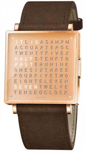 QLOCKTWO Watch W35 Fine Copper Leather D
