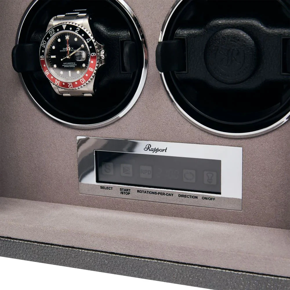 Rapport Watch Winder Quantum Quad Four Leather Grey - Image 3