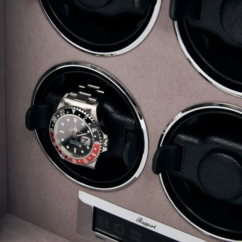 Rapport Watch Winder Quantum Quad Four Leather Grey - Image 5