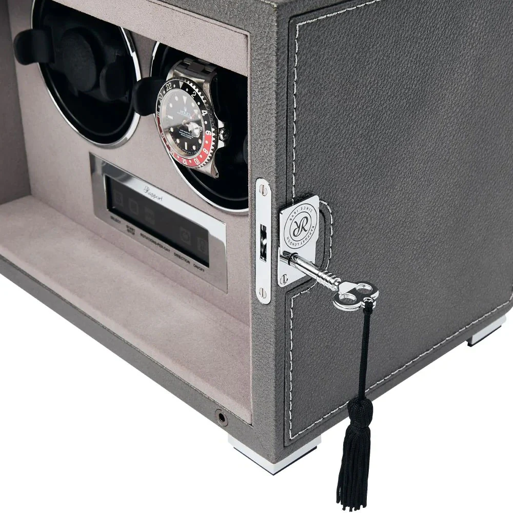 Rapport Watch Winder Quantum Quad Two Leather Grey - Image 5